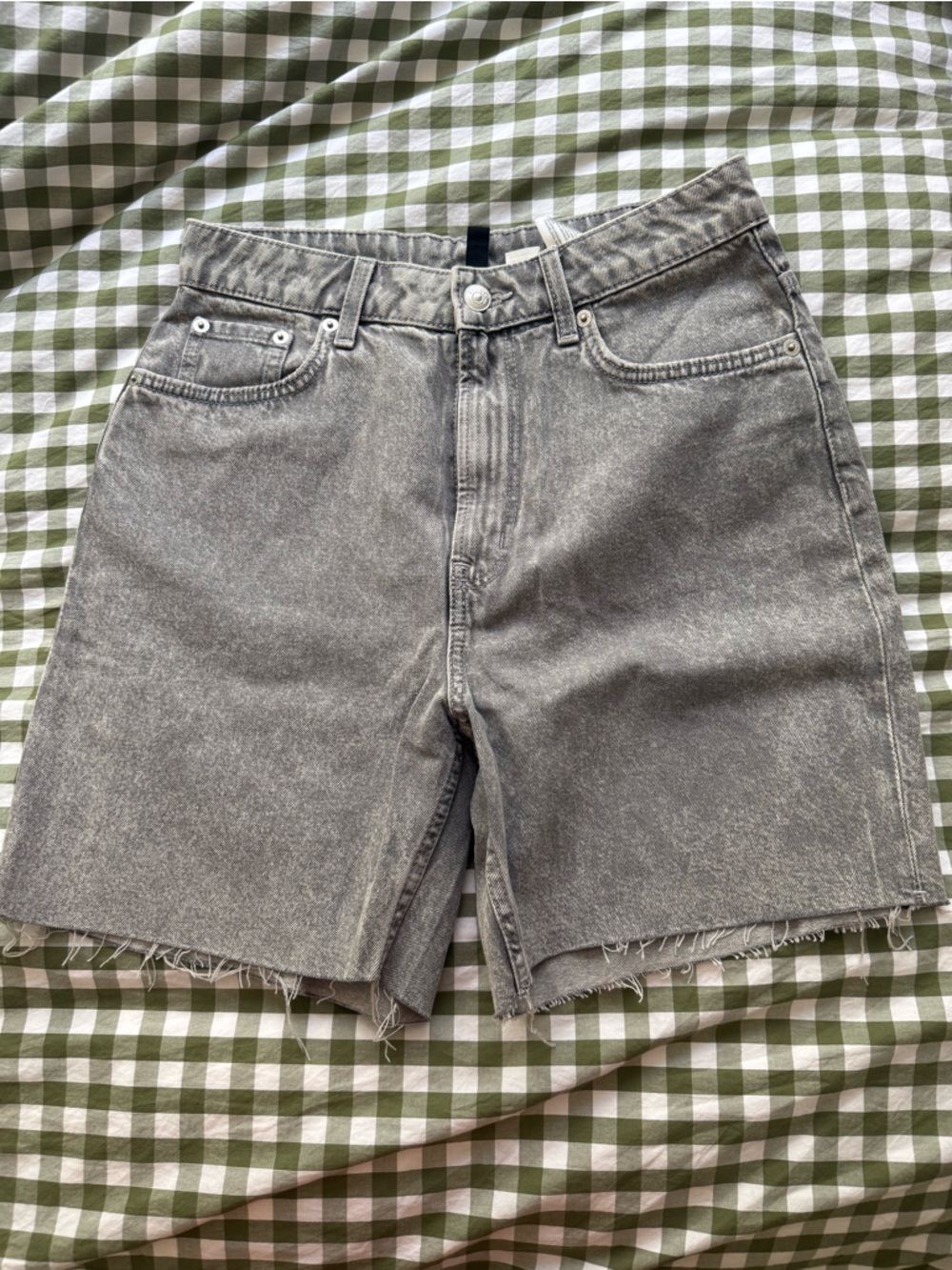 H&M Washed Gray Denim Cutoff Shorts